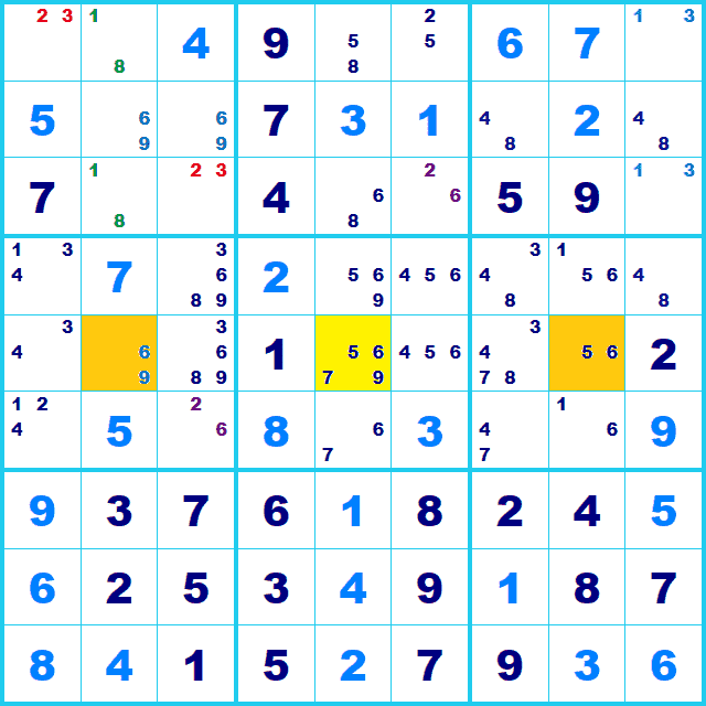 ナンプレ 解き方 WXYZ-wing