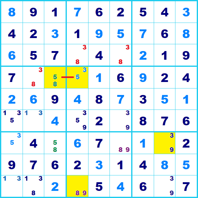 ナンプレ 解き方 XYチェーン