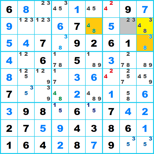 ナンプレ 解き方 XYZ-wing