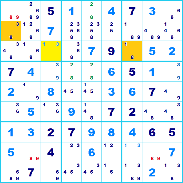 ナンプレ 解き方 Y-wing
