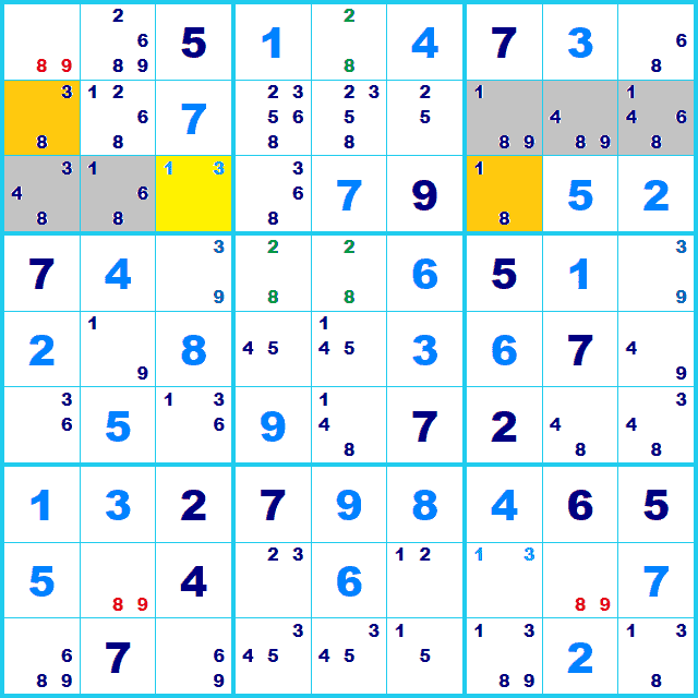 ナンプレ 解き方 Y-wing